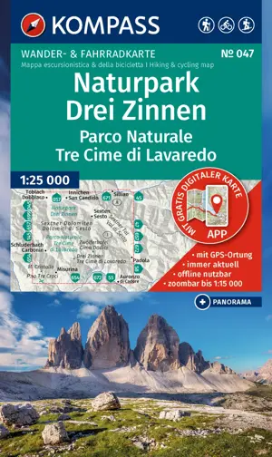 Wandelkaart WK047 NP Drei Zinnen - Tre Cime