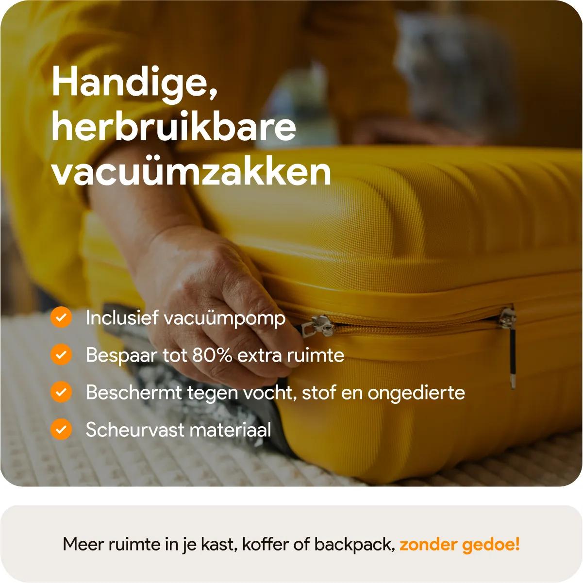 Extra Grote Transparante Vacuümzakken voor Kleding en Beddengoed, Set