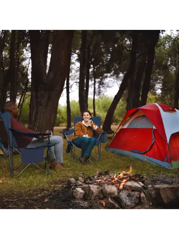 Campingstoelen XL – 2-pack – Blauw