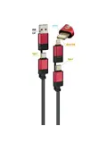 Ultimate kabel 6 in 1 - 100 cm - Zwart