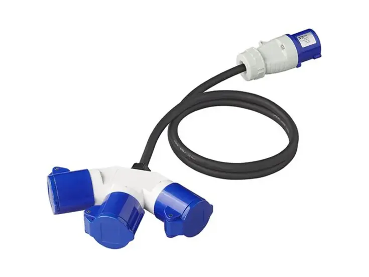 CEE 3-weg splitter 16A 150cm 3x2,5mm²