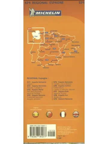 Michelin wegenkaart Regional 571 Spanje noord-west