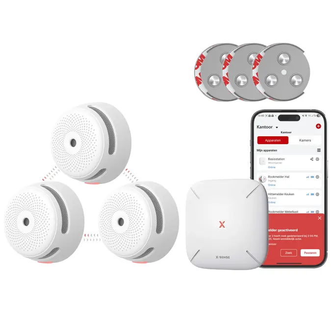 Link+ Pro bundel 3 Rookmelders, 1 Gateway