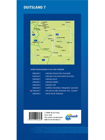 ANWB Wegenkaart Eifel, Moezel, Rijn, Rheinland-Pfalz, Saarland