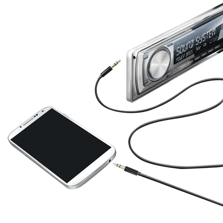 Audiokabel 3,5 mm - 1m, zwart, 2 jack stekkers