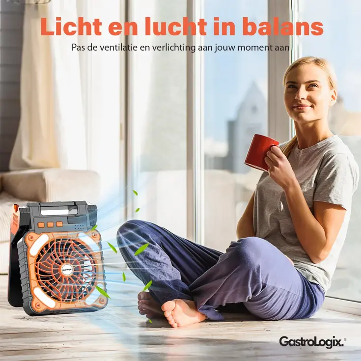 3-in-1 Zonnepaneel Powerbank Ventilator