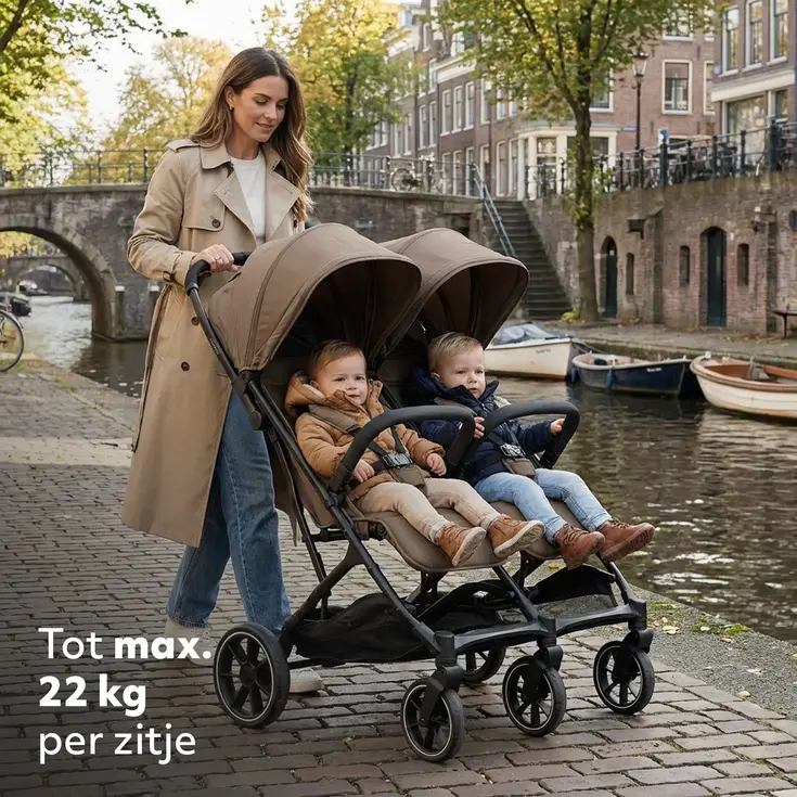 Luxe Rolo X2 XL Dubbele Buggy - Inklapbaar
