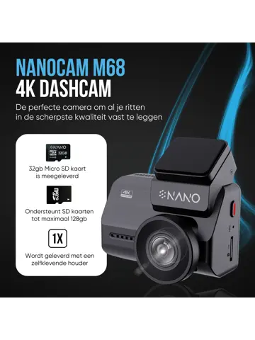 M68 4K 2CH Wifi GPS 32gb dashcam