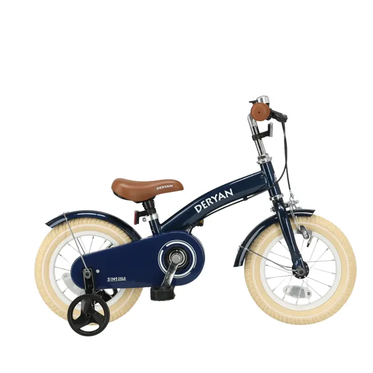 Luxe Kinderfiets 12 inch - 3 in 1 - Loopfiets