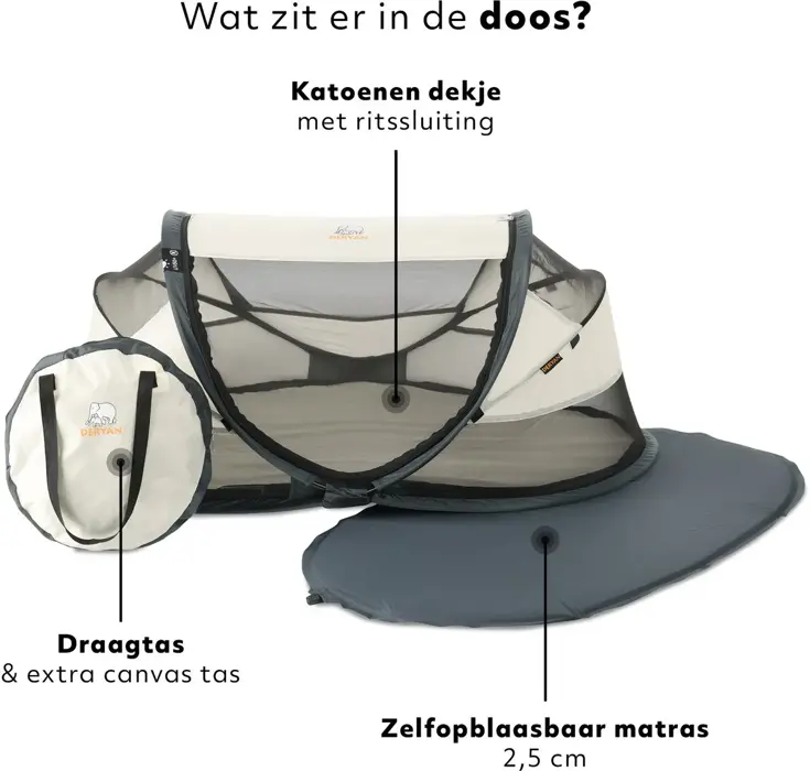 Baby luxe campingbedje - Zelfopblaasbare matras