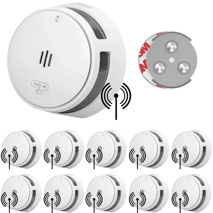 S10-W Koppelbare rookmelder + magneet 10pack