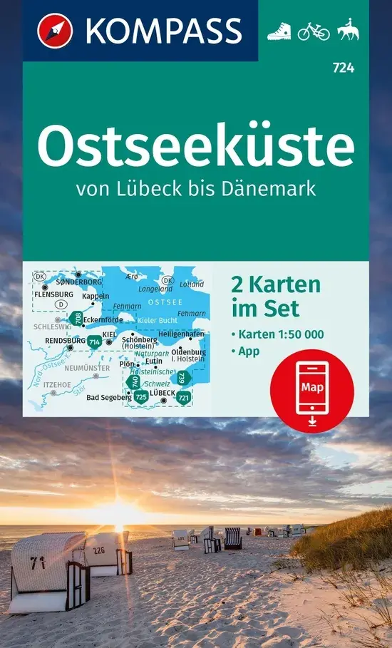 Kaart WK724 Ostseeküste Lübeck bis Dänemark