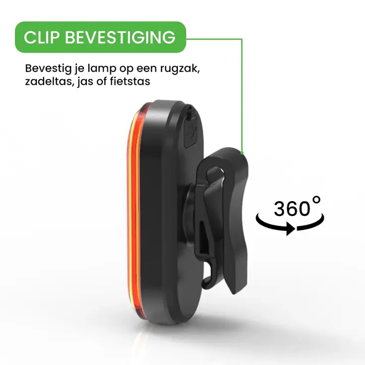CLIP PRO Achterlicht LED & Oplaadbaar 50 Lumen