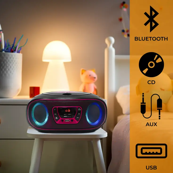 CD speler FM-Radio Bluetooth Lichteffecten