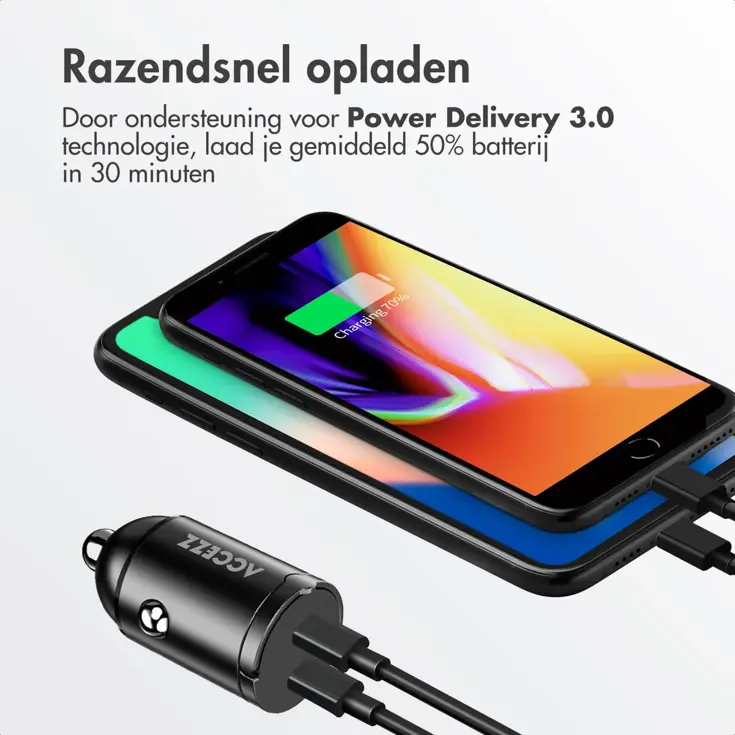 Autolader - 2x USB-C 65W