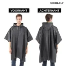 Shobaly Premium Regenponcho Zwart-One Size-Stretch