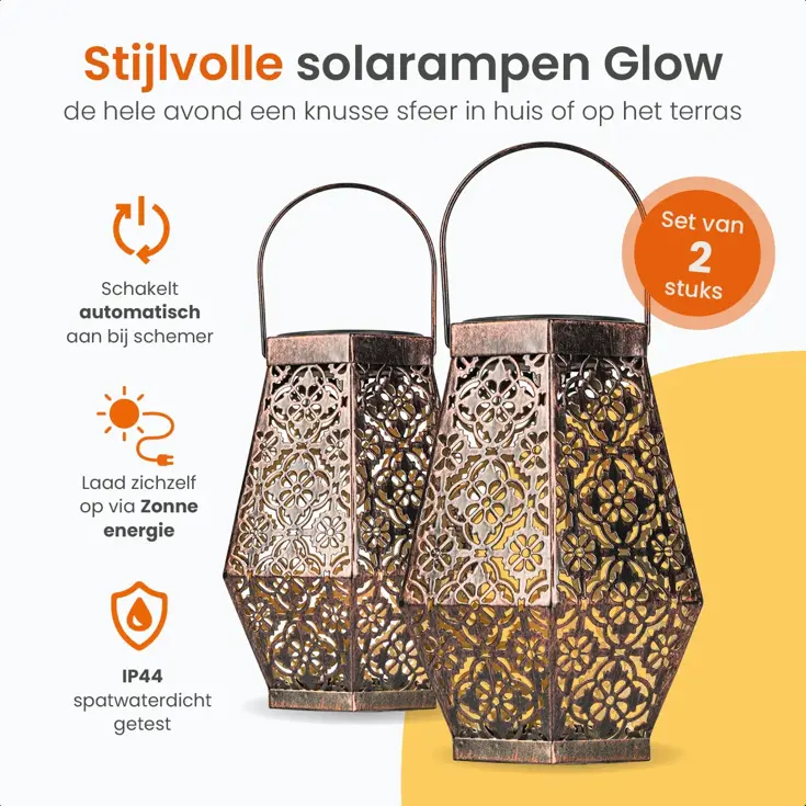 Solar Tafellamp Glow – 2 Stuks - LED