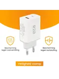 Krachtige 20W USB A & USB C Adapter Wit