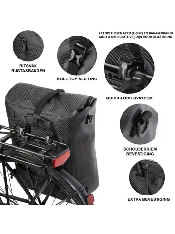 Waterdichte Fietstas Backpack 28ltr