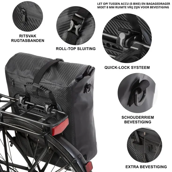 Waterdichte Fietstas Backpack 28ltr