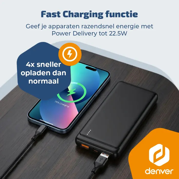 Powerbank 10.000mAh USB-C / USB-A / MicroUSB