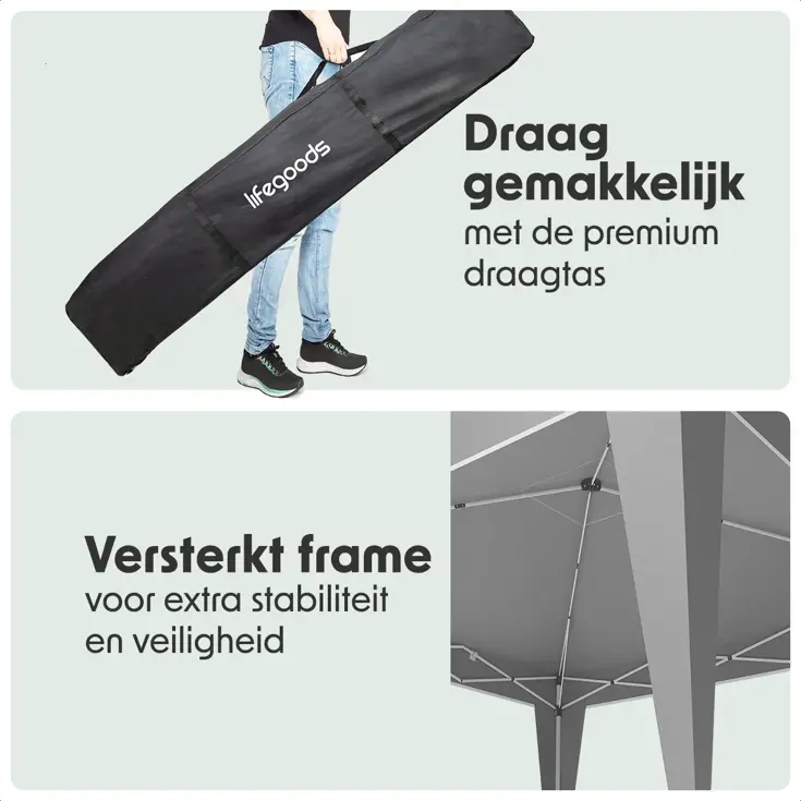 Partytent Plus – 3x3 m – Grijs