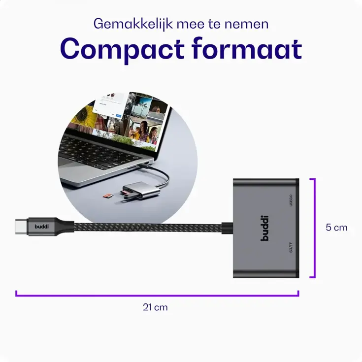 Ease USB-C SD Kaart Kaartlezer Grijs