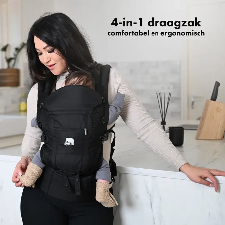 Ergonomische Draagzak - Luxe Buikdrager 4-in-1
