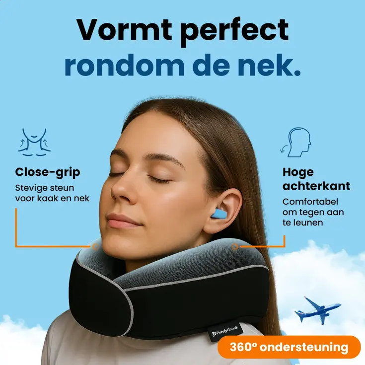 Nekkussen - Reiskussen Set - Zwart - PurelyGoods