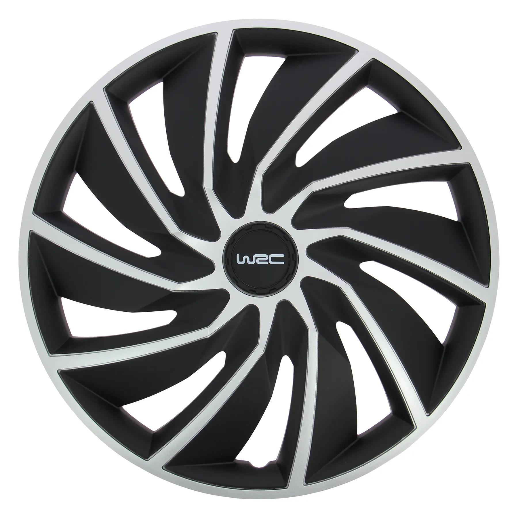 Wrc  Wieldoppen 16"  zilver/zwart 4 stuks  Zwart