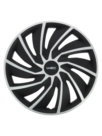 WRC Wieldoppen 15" - zilver/zwart 4 stuks