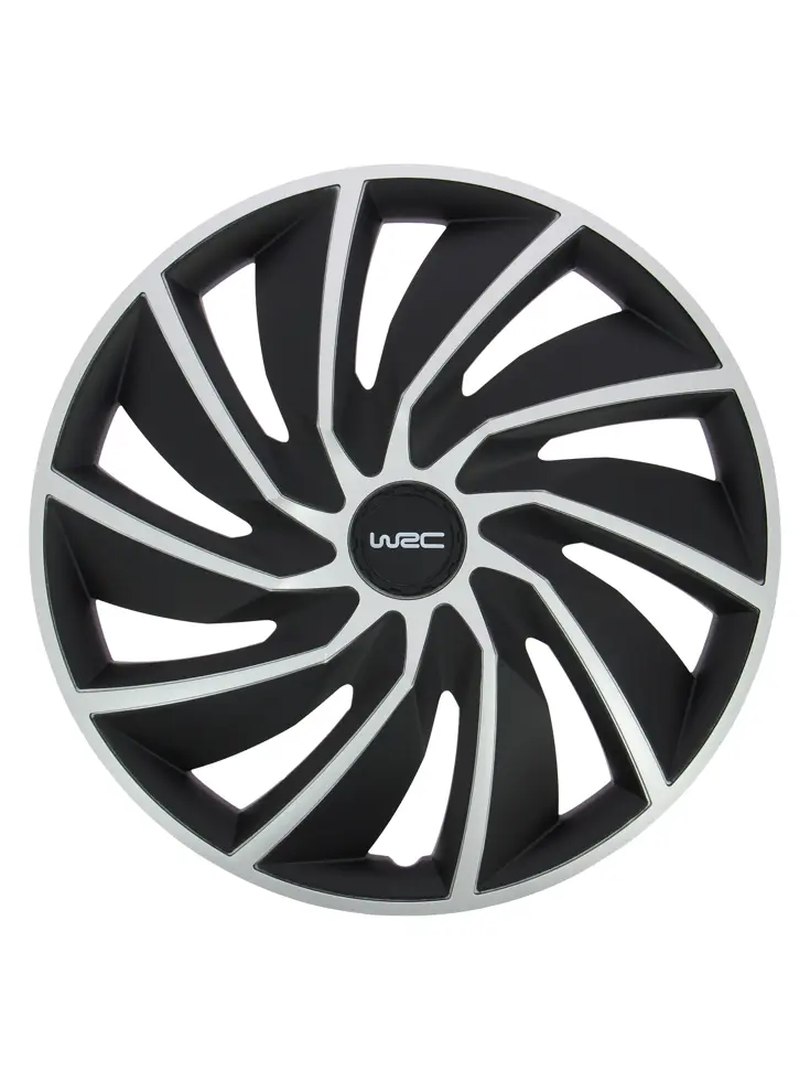 WRC Wieldoppen 16" - zilver/zwart 4 stuks