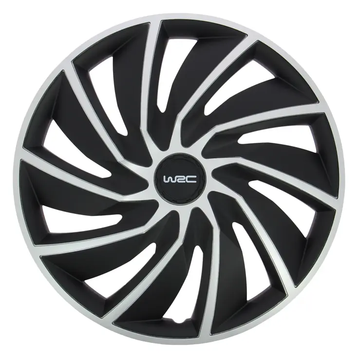 WRC Wieldoppen 16" - zilver/zwart 4 stuks