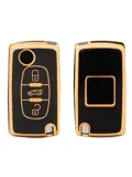 TPU Sleutelhoesje voor Peugeot goud D3
