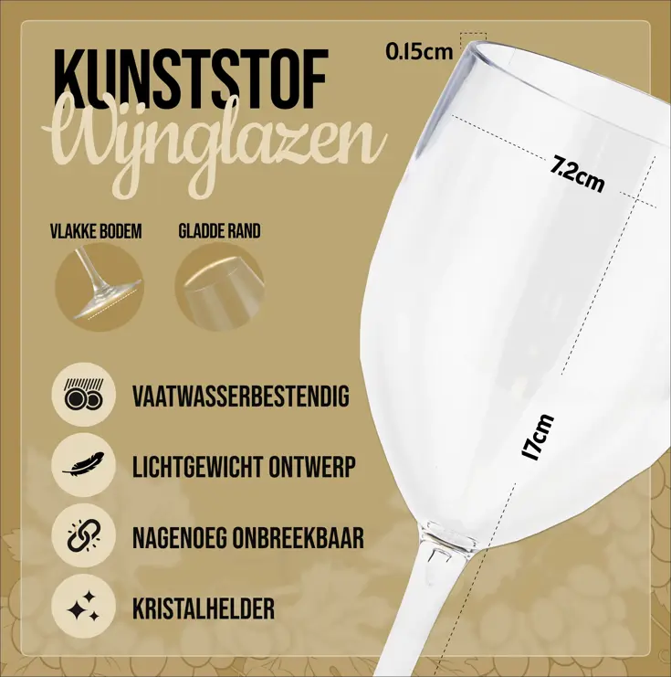 Camping wijnglazen – 4 stuks – onbreekbaar