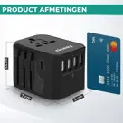Universele wereldstekker met USB-poorten