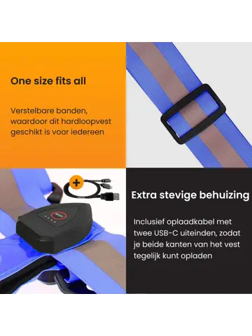 Hardloopvest met verlichting oplaadbaar
