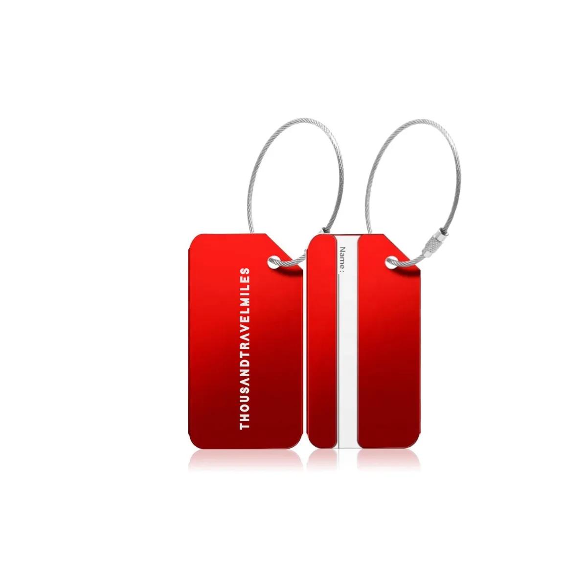 Thousandtravelmiles  Aluminium Bagagelabel  2 stuks  Rood  Rood main product image