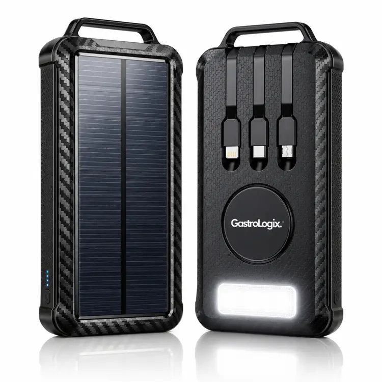 Solar Powerbank Zwart 10.000 mah