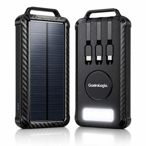 Solar Powerbank Zwart 10.000 mah