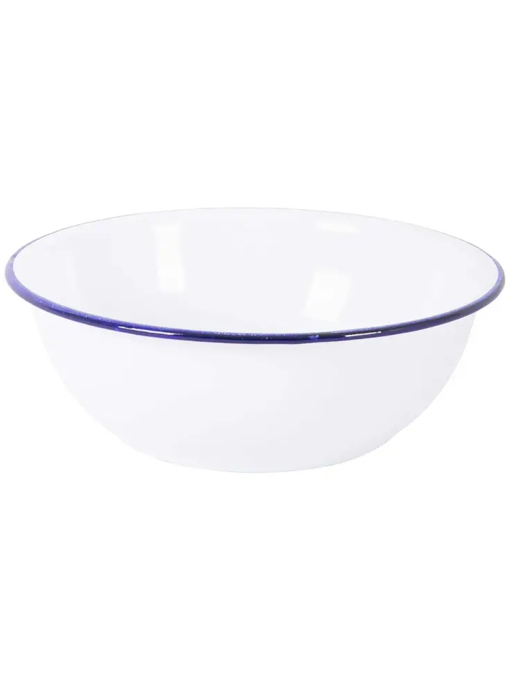 Servies Emaille 6 Stuks Wit/Blauw