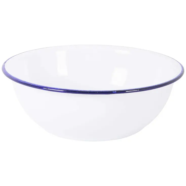Servies Emaille 6 Stuks Wit/Blauw
