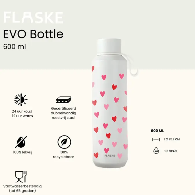 FLASKE 600ML  RVS Drinkfles