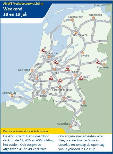 Dit weekend vooral drukte door werkzaamheden en evenementen.