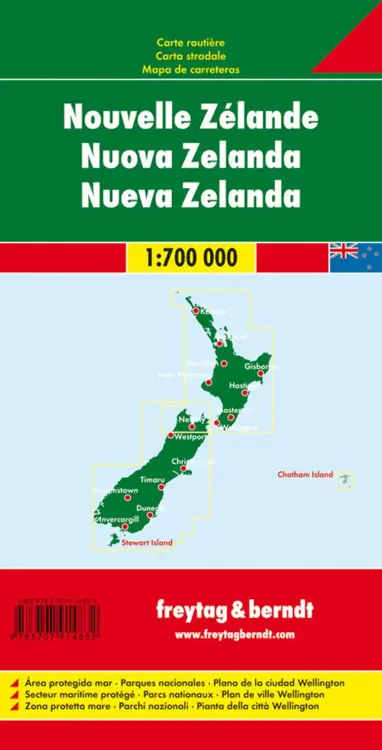 Wegenkaart Nieuw-Zeeland
