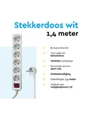 Stekkerdoos 6‑voudig met schakelaar – 1,4 m