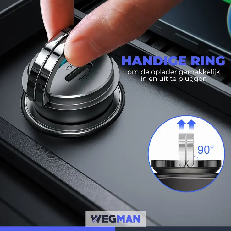 Wegman 45W Autolader USB C & USB A