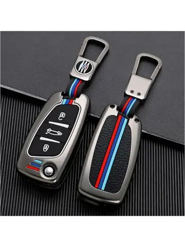 Metalen Sleutelhoesje voor Peugeot grijs C3