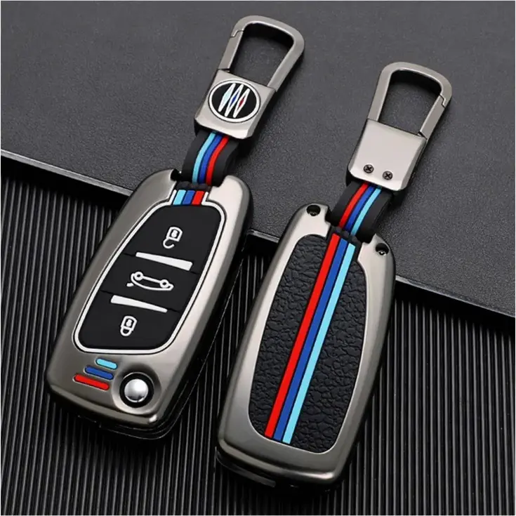 Metalen Sleutelhoesje voor Peugeot grijs C3