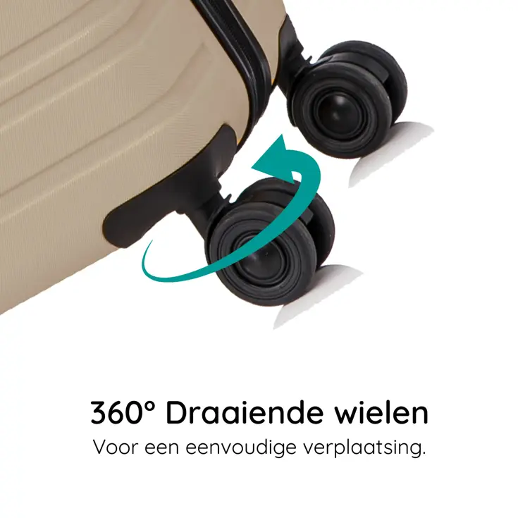 Reiskoffer L ABS 95L met TSA-slot en 360° wielen
